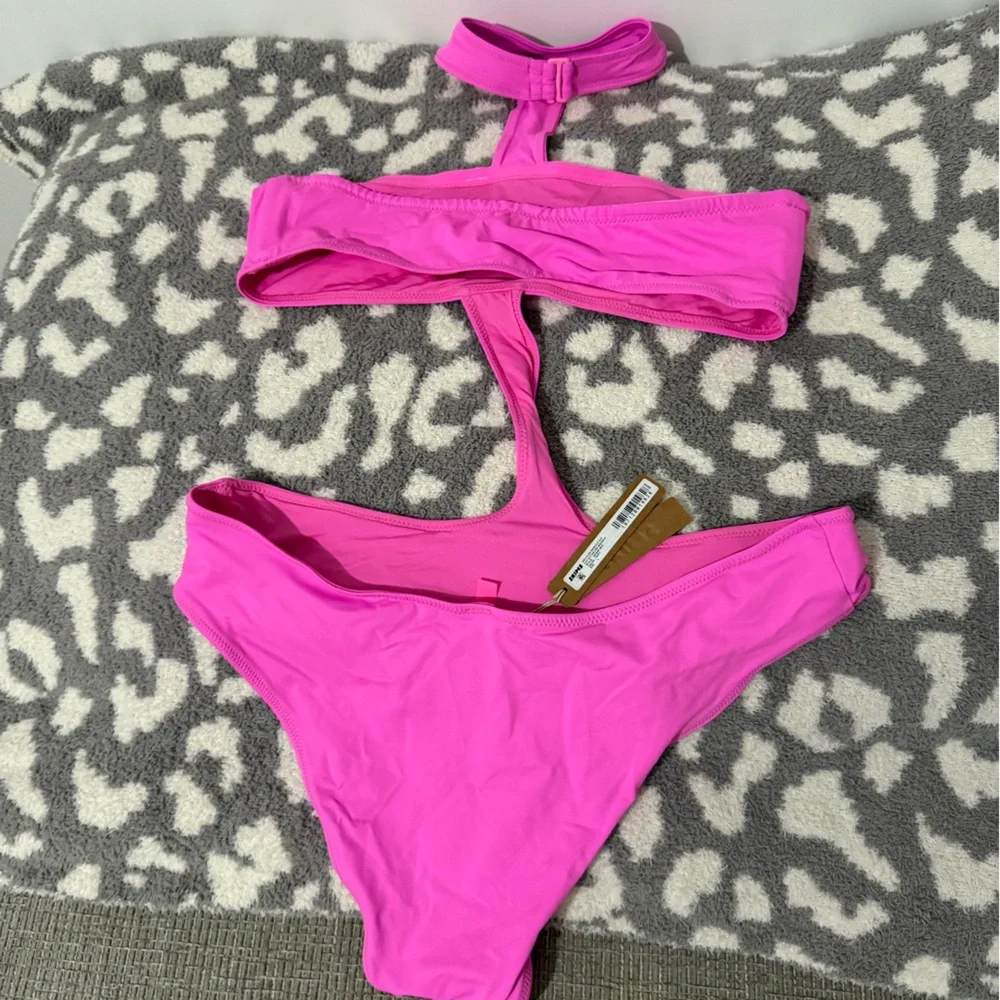 SKIMS Taffy Cut Out Halter Monokini Swimsuit